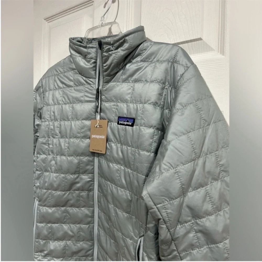 Patagonia Men's Small Nano Puff Jacket Puffer Grey Sleet Green Insulated NWT - Picture 3 of 7